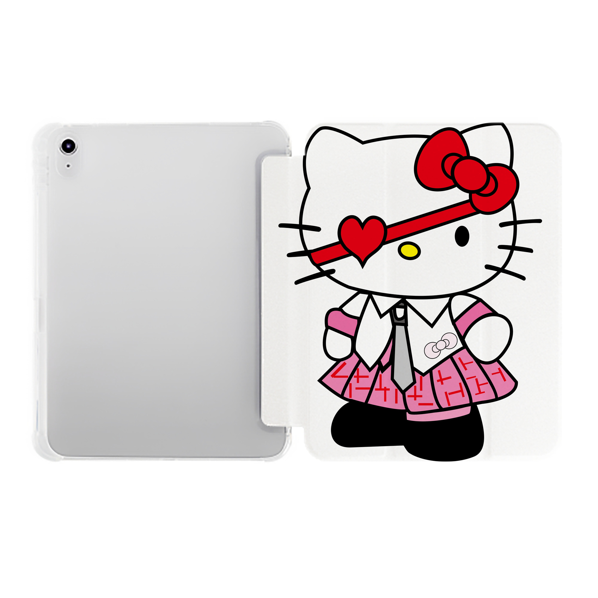 （画像用） Hello Kitty ハローキティ IPad ケース ペン収納付き 三つ折りスタンド PUレザー×シリコン 対応機種9.5/10.5/10.9インチ